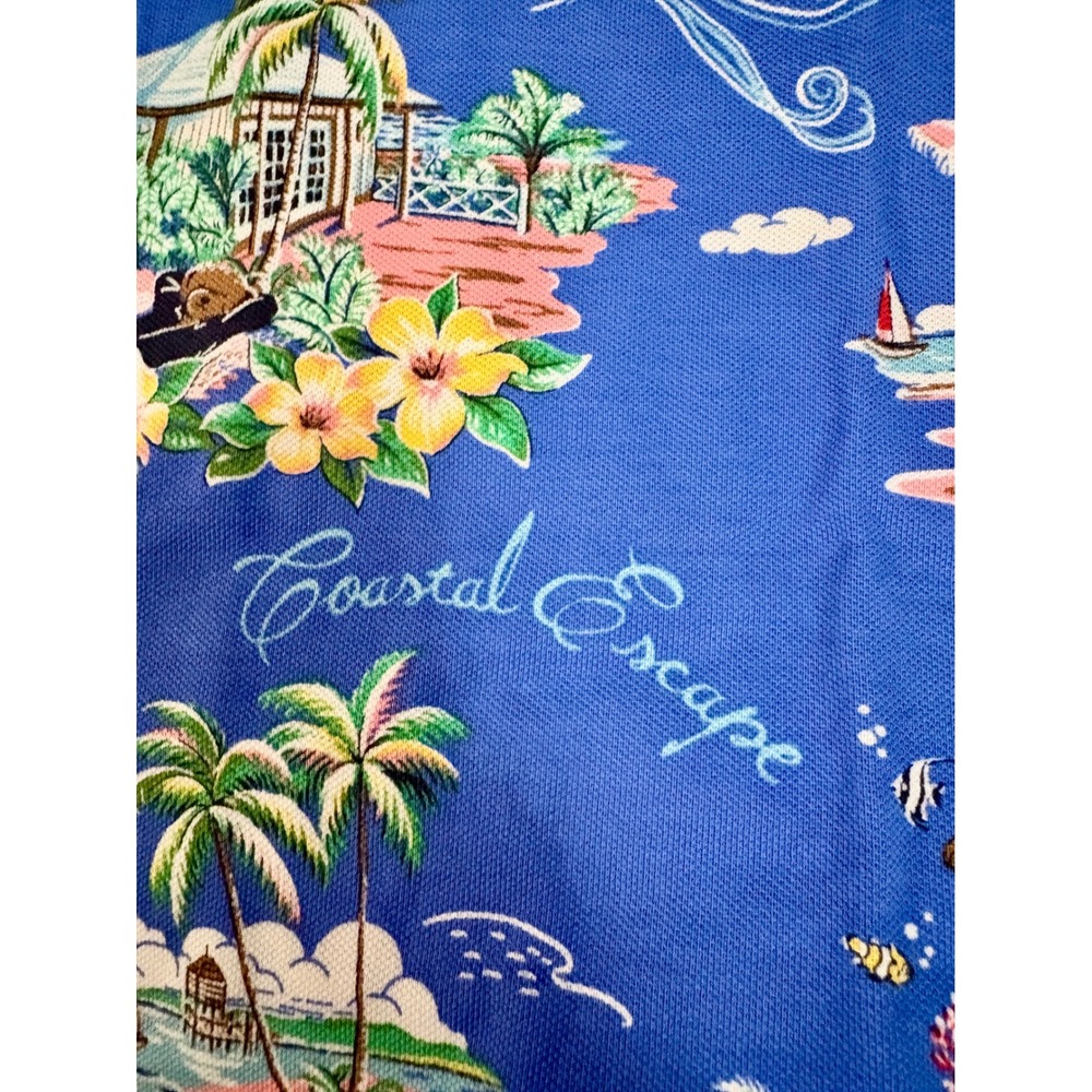 Polo Ralph Lauren Polo Shirt Mens XLT Blue Polo Bear Beachside Preppy Bliss - Picture 12 of 16